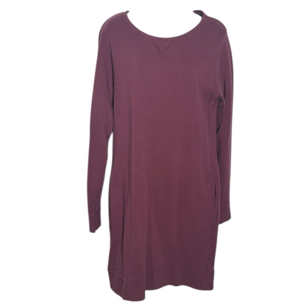 Pact organic cotton women’s large burgundy sweater dress relaxed capsule